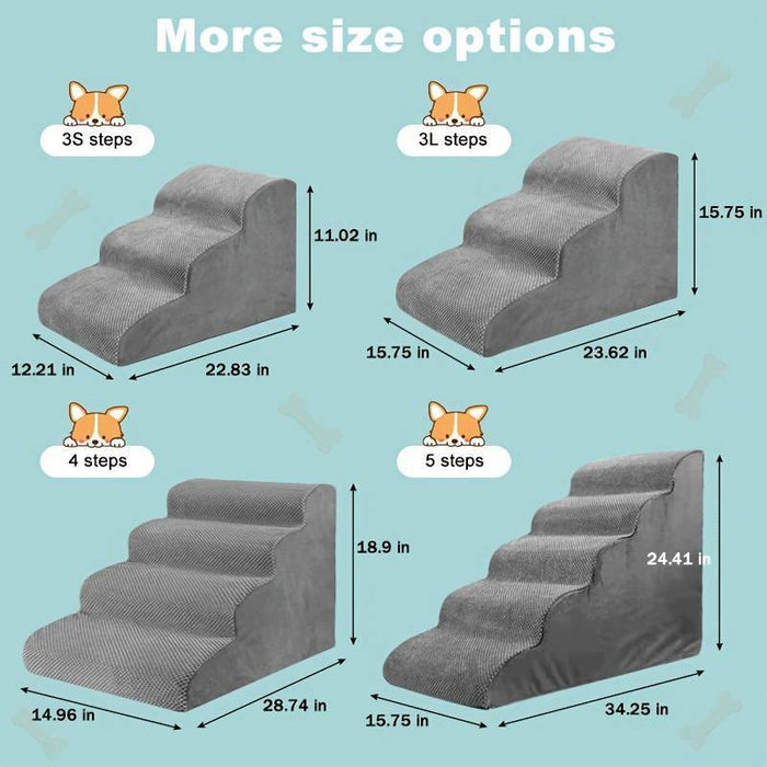 Dog Stairs For Small Dogs 3 4 Steps Dog Ramp Removable Washable Pet Steps