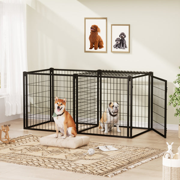 63 Inch Dog Cage, Suitable For Small And Medium-sized Dogs, With A Top Dog Fence, Pet Cage, Indoor, Black. 63 Inches Long X 29.9 Inches Wide X 31.9 Inches High.