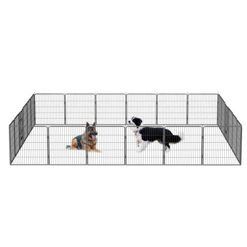 Dog Pens Outdoor 32 Height Foldable24 Panels Heavy Duty Metal Portable Dog Playpen Indoor Anti-Rust Exercise Dog Fence With Doors For LargeMedium Small Pets Play Pen For RV Camping Yard