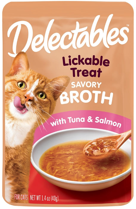 Hartz Delectables Savory Broth Lickable Treat for Cats Tuna and Salmon