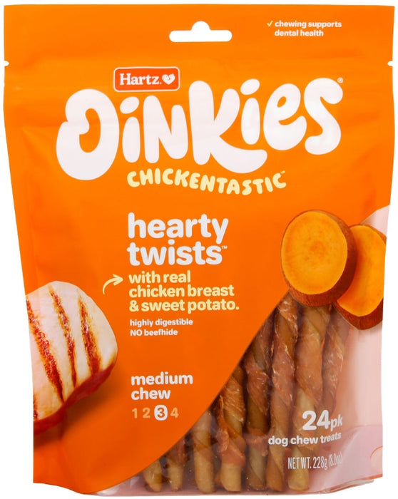 Hartz Oinkies Chickentastic Hearty Twists for Dogs