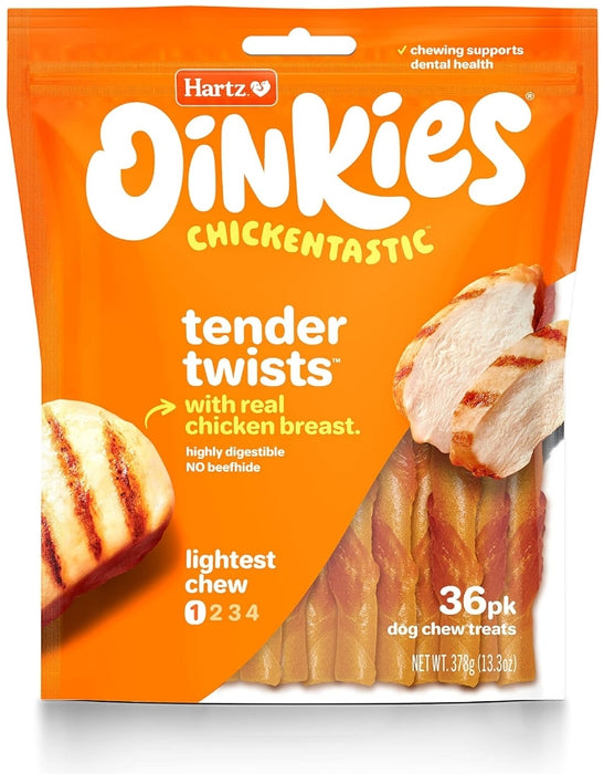 Hartz Oinkies Chickentastic Tender Twists for Dogs