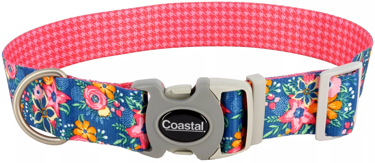Coastal Pet Sublime Adjustable Dog Collar Pink Flowers