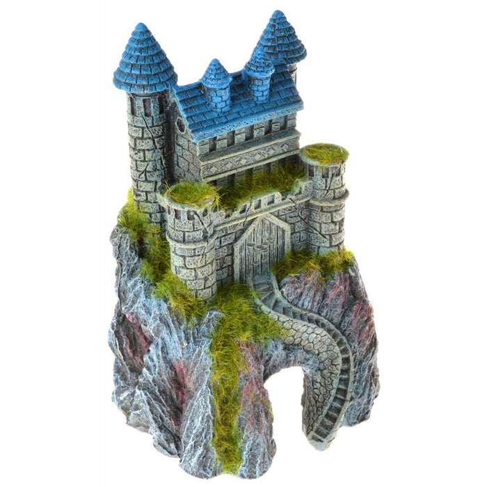 Blue Ribbon Exotic Environments Mountain Top Castle with Moss Aquarium Ornament