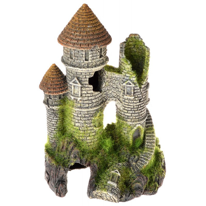 Blue Ribbon Exotic Environments Mountain Top Citadel with Moss Aquarium Ornament