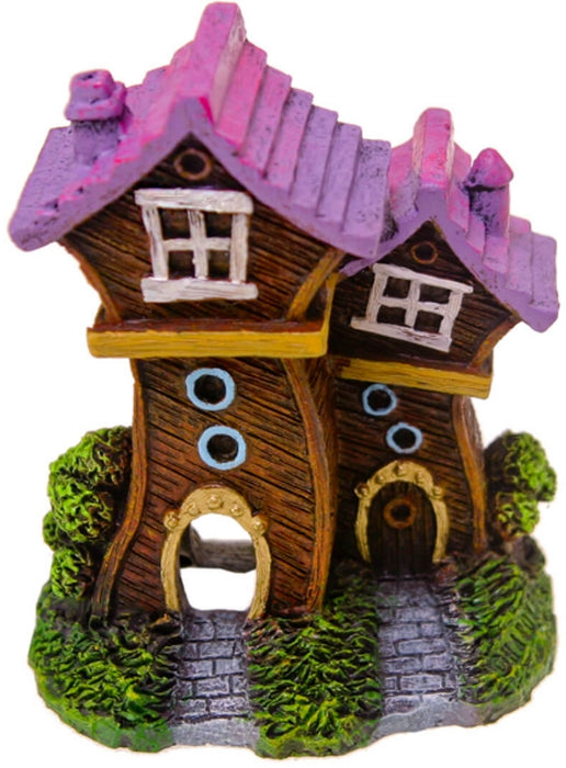 Blue Ribbon Exotic Environments Fun House Purple Roof Village Ornament