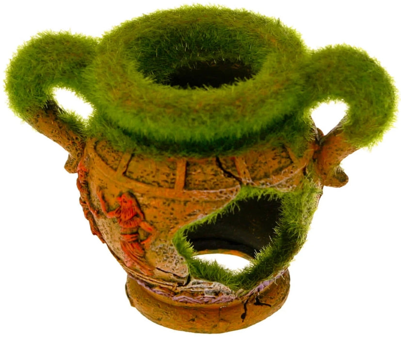 Blue Ribbon Exotic Environments Swim Through Vase with Fiber Moss