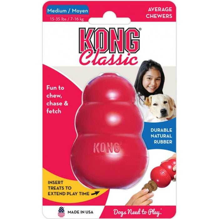 KONG Classic Durable Natural Rubber Chew, Chase, and Fetch Dog Toy