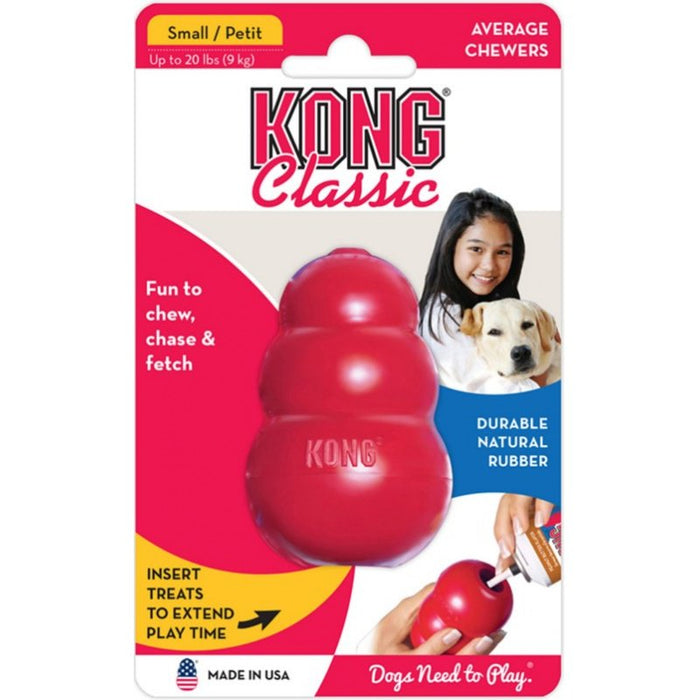KONG Classic Durable Natural Rubber Chew, Chase, and Fetch Dog Toy