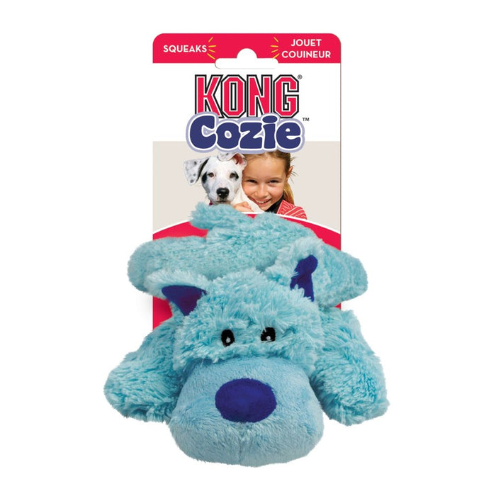 KONG Baily the Blue Dog Cozie Squeaker Plush Dog Toy Medium
