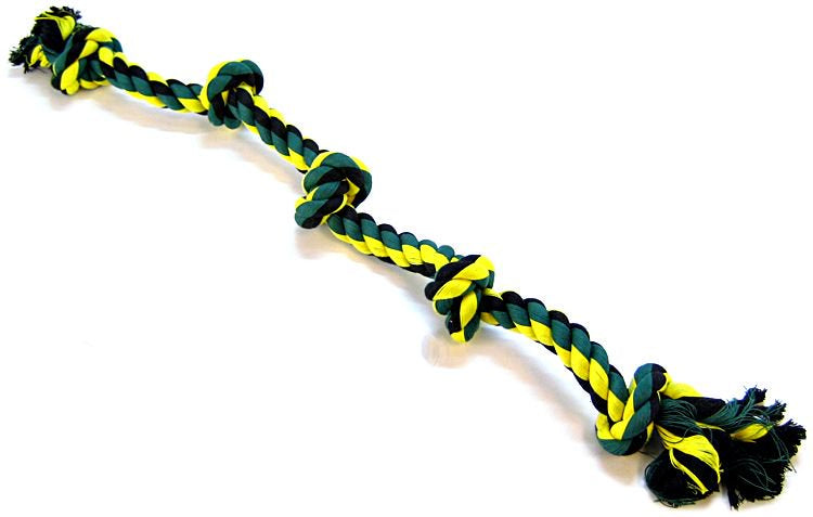 Mammoth Pet Flossy Chews Colored 5 Knot Tug
