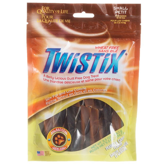 Twistix Peanut and Carob Flavor Dog Treats Small