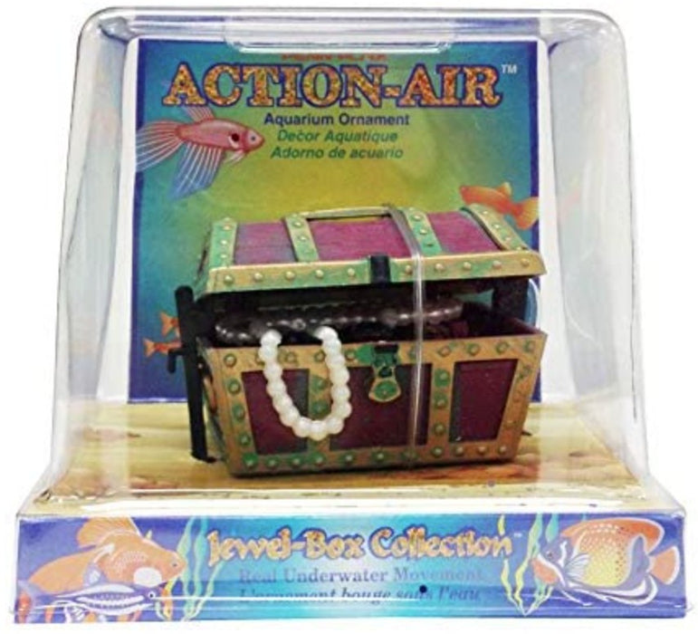 Penn Plax Action-Air Treasure Chest Aquarium Ornament