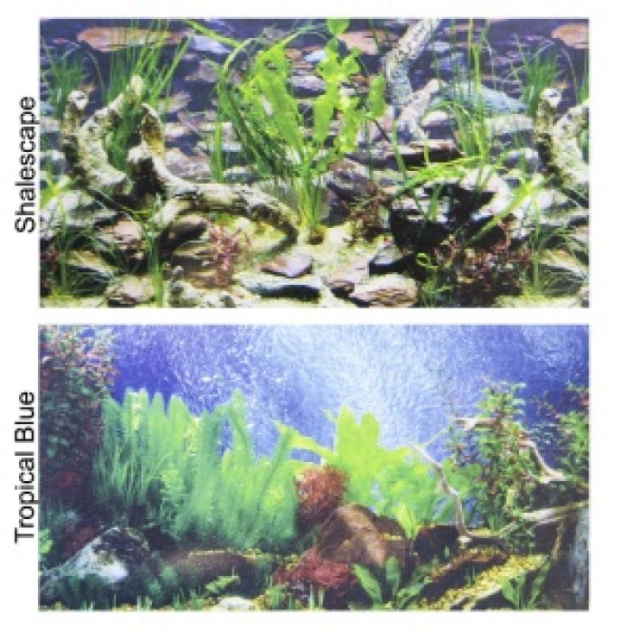 Penn Plax Double-Back Aquarium Background Tropical Blue / Shalescape