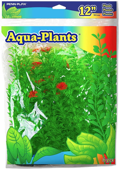 Penn Plax Plastic Plant Pack Green Aquarium Plants