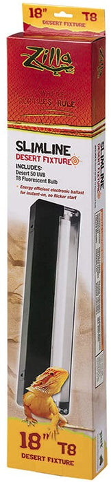 Zilla Slimline Desert Fixture UVB T8 Fluorescent Light