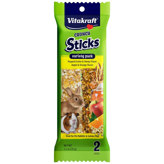 Vitakraft Crunch Sticks Variety Pack Rabbit and Guinea Pig Treats Popped Grains and Apple