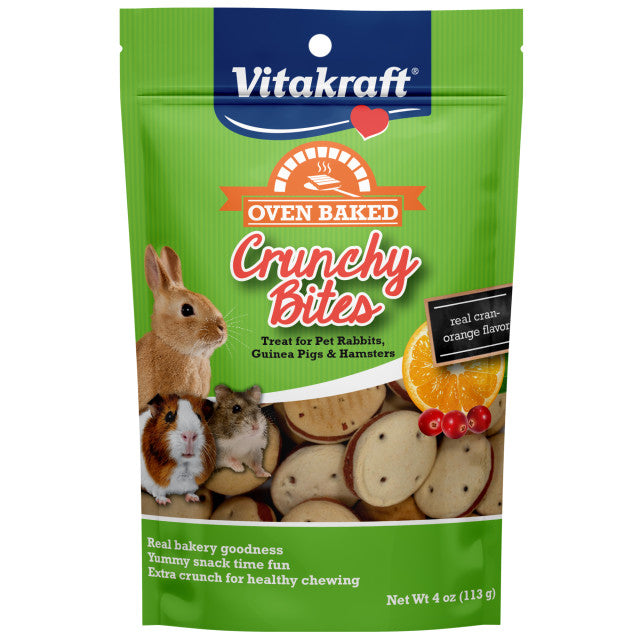 Vitakraft Oven Baked Crunchy Bites Small Pet Treats Real Cran-Orange Flavor