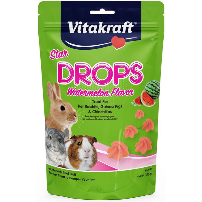 Vitakraft Star Drops Watermelon Flavor Treat for Rabbits, Guinea Pigs and Chinchillas