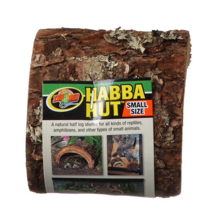 Zoo Med Habba Hut Natural Half Log Shelter for Reptiles, Amphibians, and Small Animals